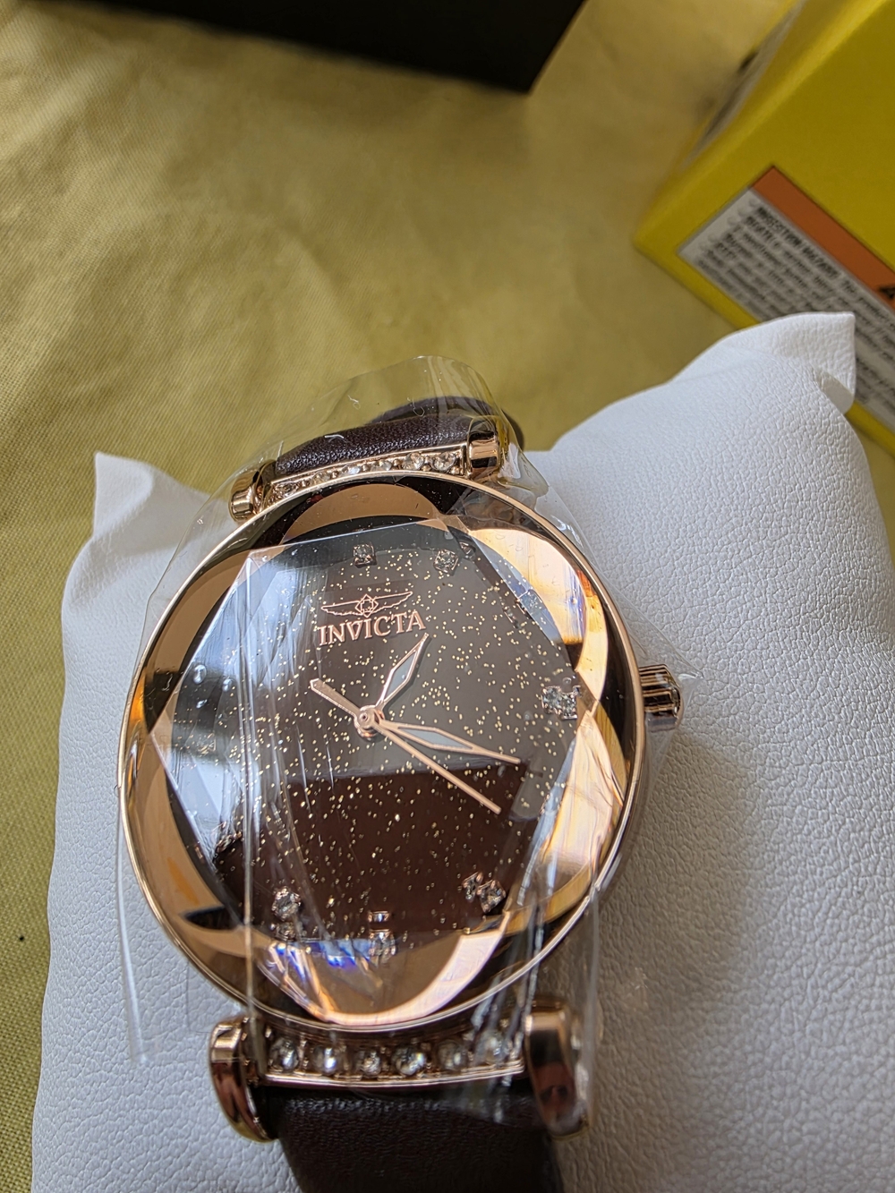 Invicta Celestial 70330 is a women's quartz watch - 34mm rose gold-tone case